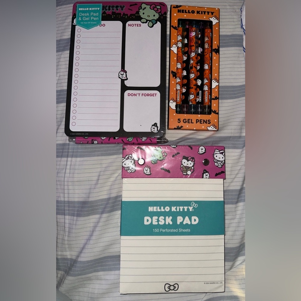 Hello kitty notepads and Halloween pen